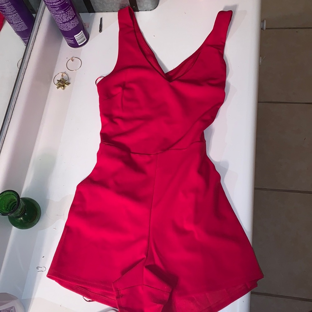 Crystal Sky Red Romper Medium